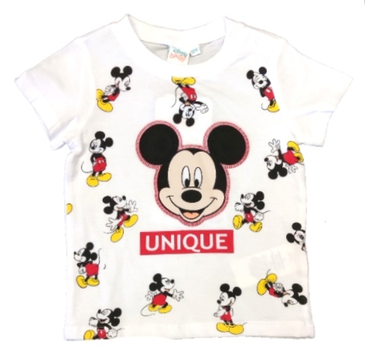 Baby T-Shirt für Jungen in weiß mit Micky Maus